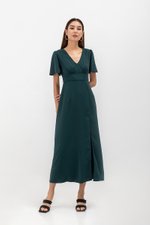 ISHA FLUTTER SLEEVE MAXI DRESS W SLIT ISHA FLUTTER SLEEVE MAXI DRESS W SLIT