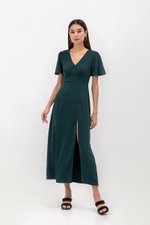 ISHA FLUTTER SLEEVE MAXI DRESS W SLIT ISHA FLUTTER SLEEVE MAXI DRESS W SLIT