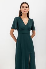 ISHA FLUTTER SLEEVE MAXI DRESS W SLIT ISHA FLUTTER SLEEVE MAXI DRESS W SLIT