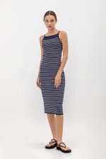 LOLA STRIPE KNIT MIDI DRESS