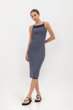 LOLA STRIPE KNIT MIDI DRESS