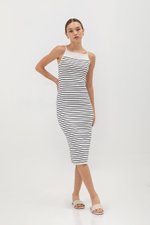 LOLA STRIPE KNIT MIDI DRESS