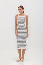 LOLA STRIPE KNIT MIDI DRESS