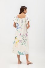 FENELLA FLORAL PRINT PUFF SLEEVE MIDI DRESS FENELLA FLORAL PRINT PUFF SLEEVE MIDI DRESS
