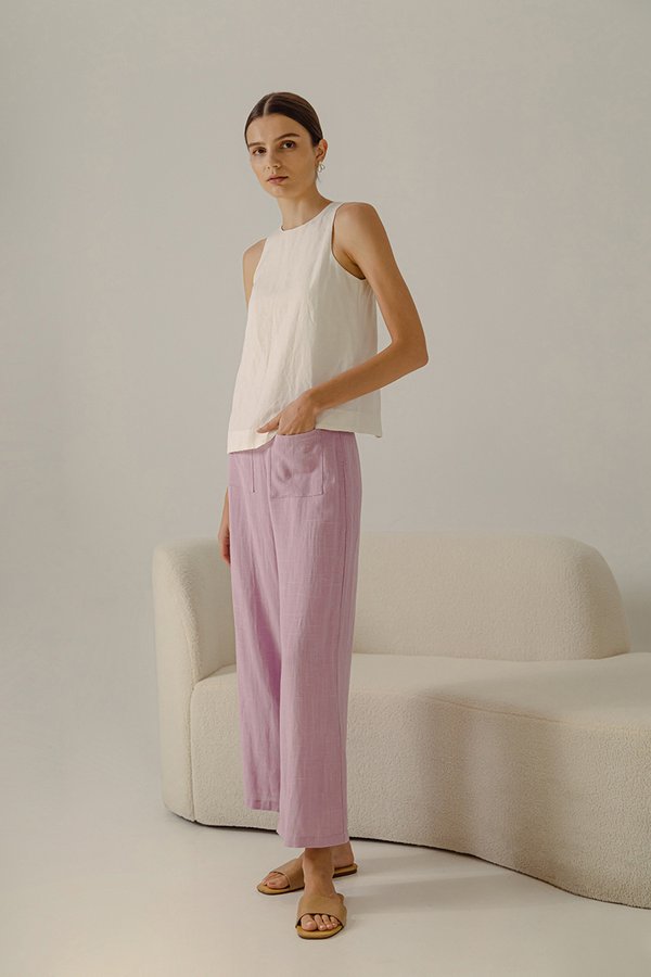 ROSALIA LINEN PATCH POCKET PANTS ROSALIA LINEN PATCH POCKET PANTS