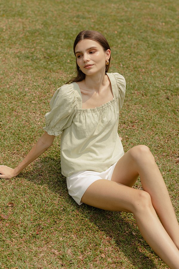 AEYA PUFF SLEEVE SQUARENECK COTTON TOP AEYA PUFF SLEEVE SQUARENECK COTTON TOP
