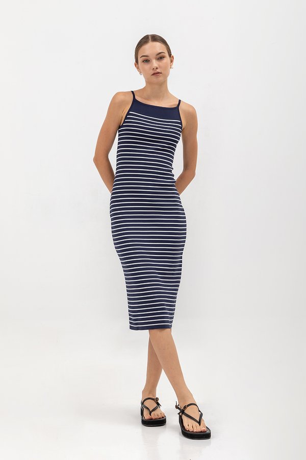 LOLA STRIPE KNIT MIDI DRESS LOLA STRIPE KNIT MIDI DRESS