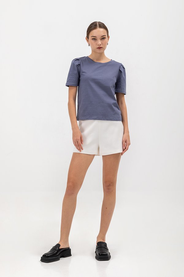 MELINA SLEEVE PLEAT JERSEY TOP