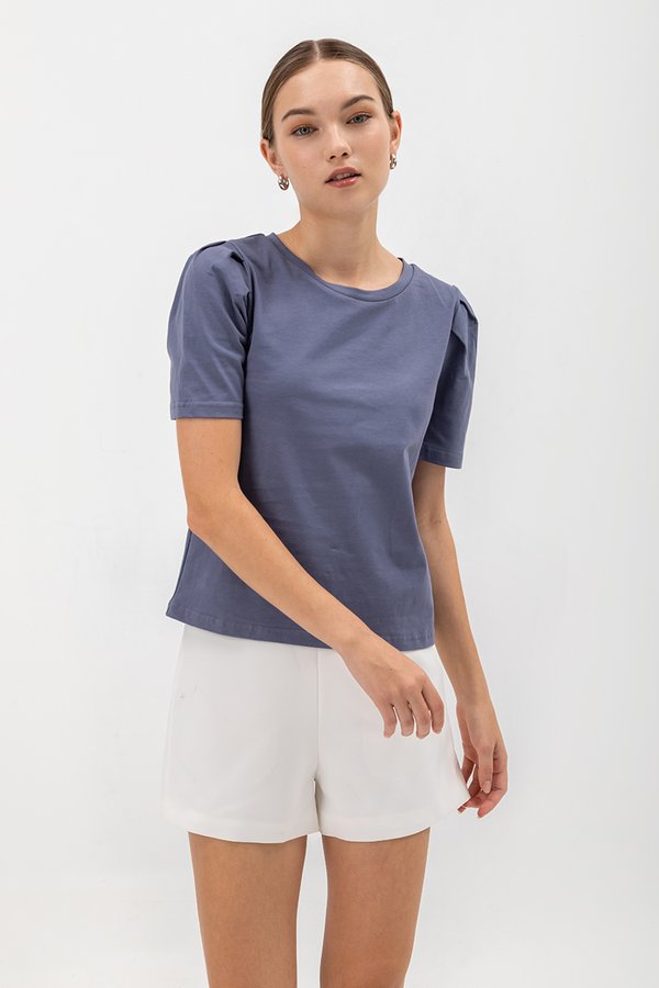 MELINA SLEEVE PLEAT JERSEY TOP