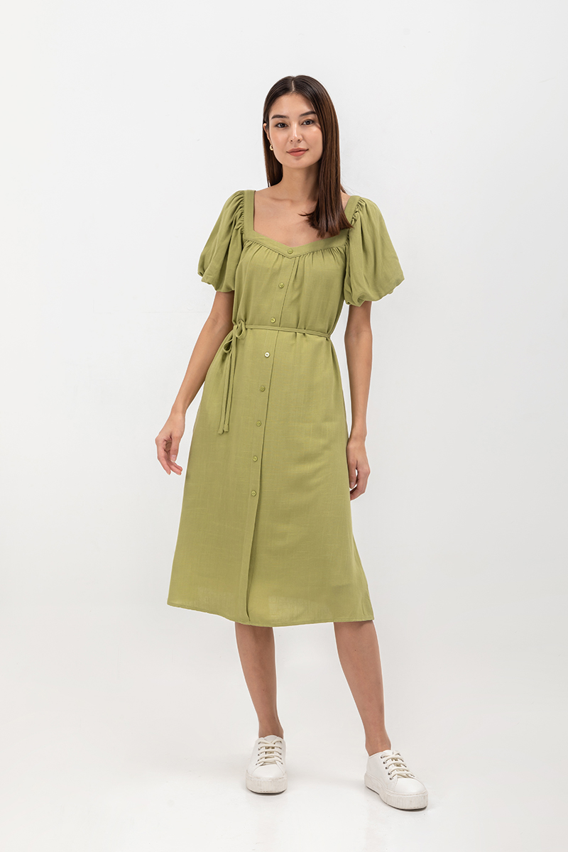Bria: Women's Linen Dress with Front Detail ❤️ menique