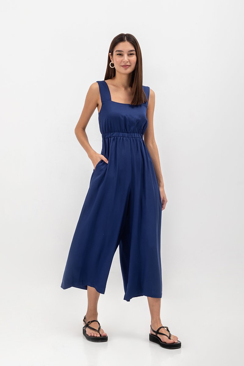 TYRA TENCEL ELASTIC WAISTBAND JUMPSUIT 