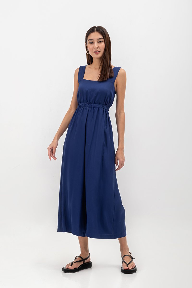 TYRA TENCEL ELASTIC WAISTBAND JUMPSUIT 
