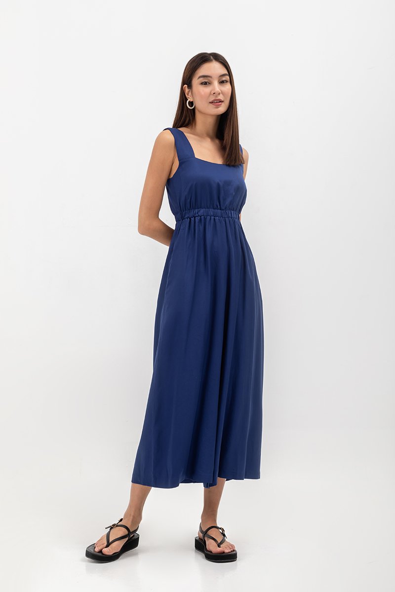 TYRA TENCEL ELASTIC WAISTBAND JUMPSUIT 