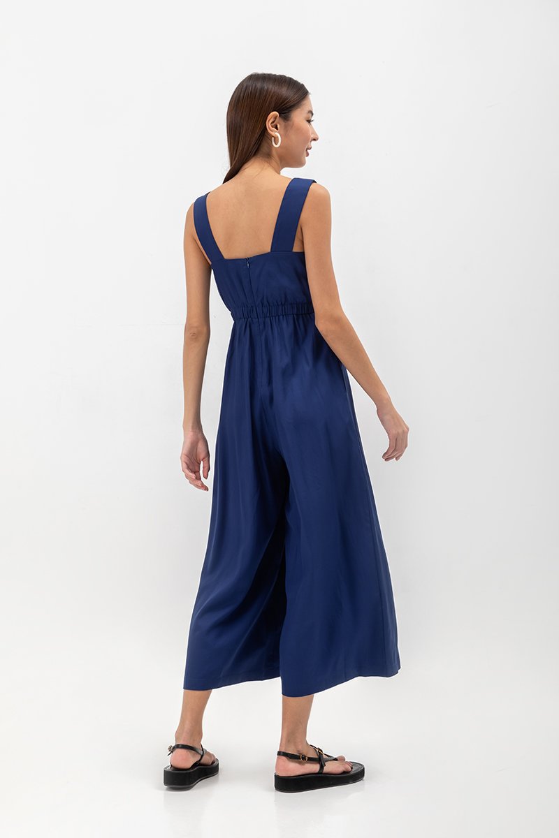 TYRA TENCEL ELASTIC WAISTBAND JUMPSUIT 