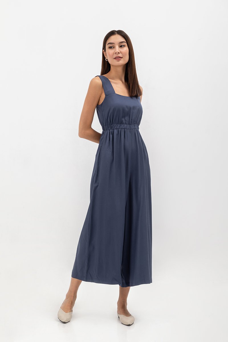 TYRA TENCEL ELASTIC WAISTBAND JUMPSUIT 