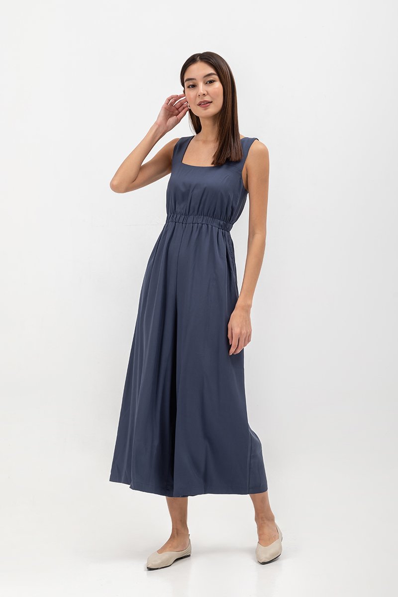 TYRA TENCEL ELASTIC WAISTBAND JUMPSUIT 
