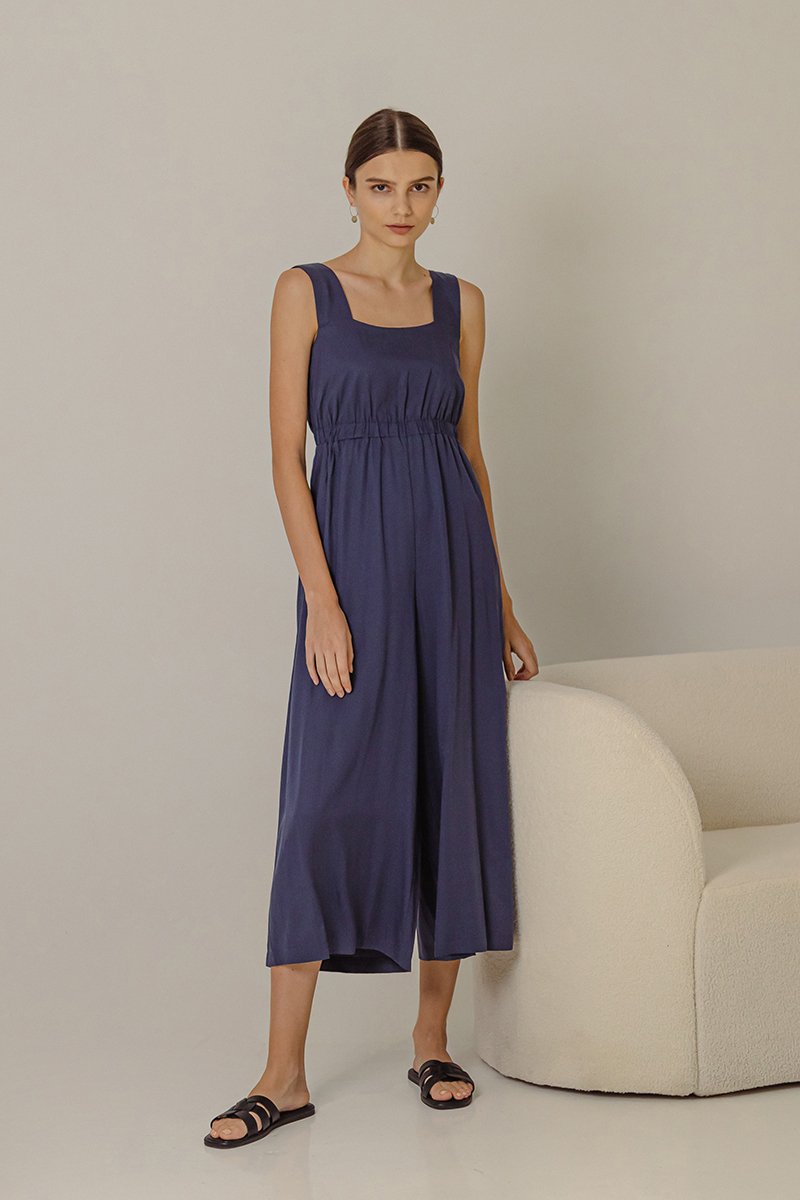 TYRA TENCEL ELASTIC WAISTBAND JUMPSUIT 