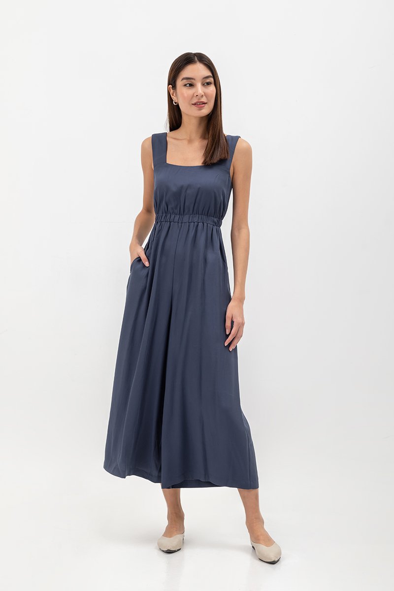 TYRA TENCEL ELASTIC WAISTBAND JUMPSUIT 