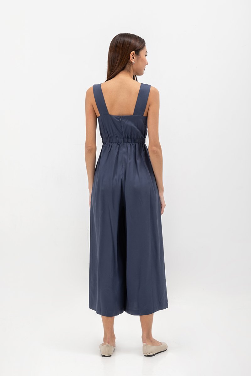 TYRA TENCEL ELASTIC WAISTBAND JUMPSUIT 