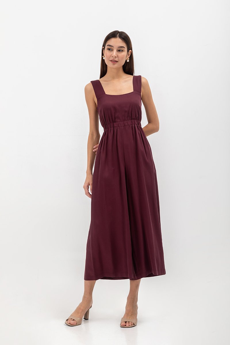 TYRA TENCEL ELASTIC WAISTBAND JUMPSUIT 