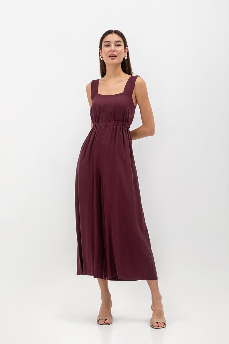 TYRA TENCEL ELASTIC WAISTBAND JUMPSUIT 