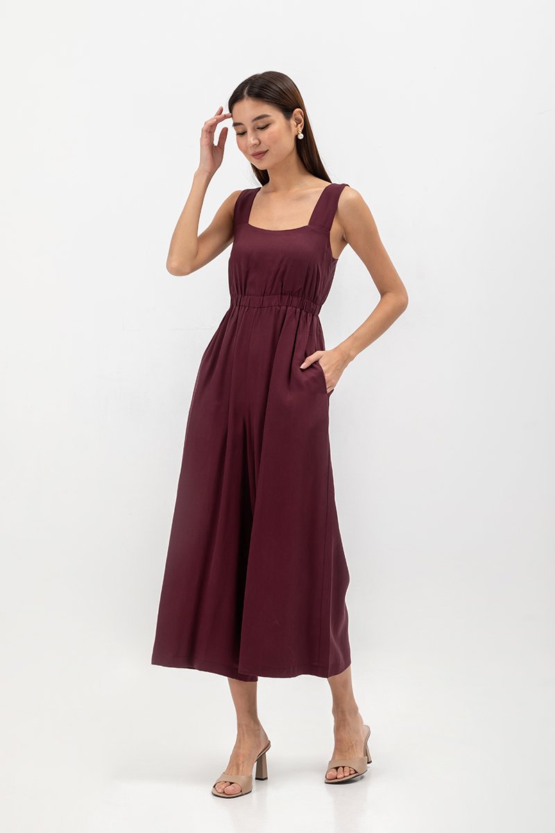 TYRA TENCEL ELASTIC WAISTBAND JUMPSUIT 