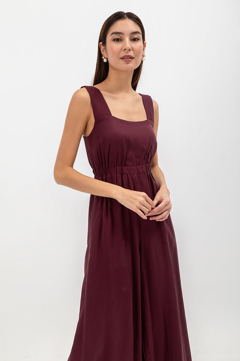 TYRA TENCEL ELASTIC WAISTBAND JUMPSUIT 