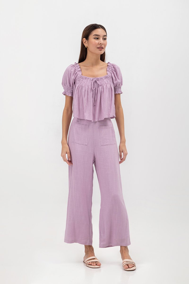 IRENE PUFF SLEEVE SMOCKED BABYDOLL TOP IRENE PUFF SLEEVE SMOCKED BABYDOLL TOP