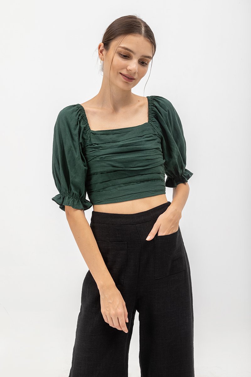 ROSALIA LINEN PATCH POCKET PANTS
