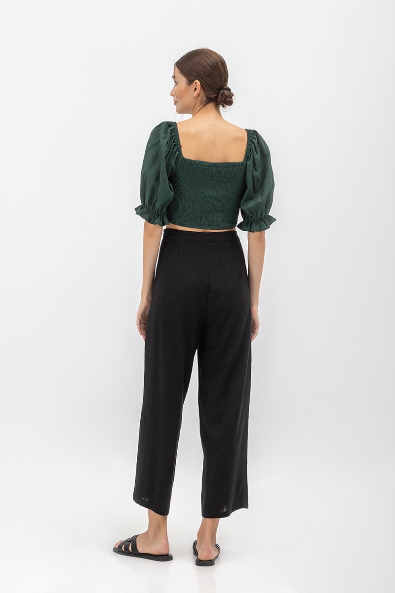 ROSALIA LINEN PATCH POCKET PANTS