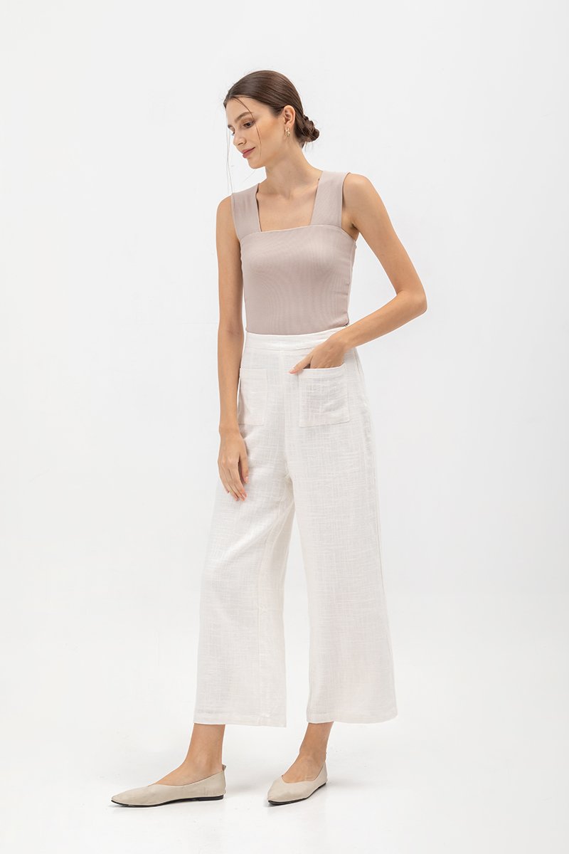 ROSALIA LINEN PATCH POCKET PANTS