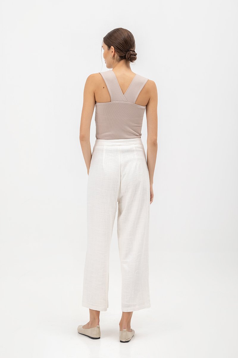 ROSALIA LINEN PATCH POCKET PANTS