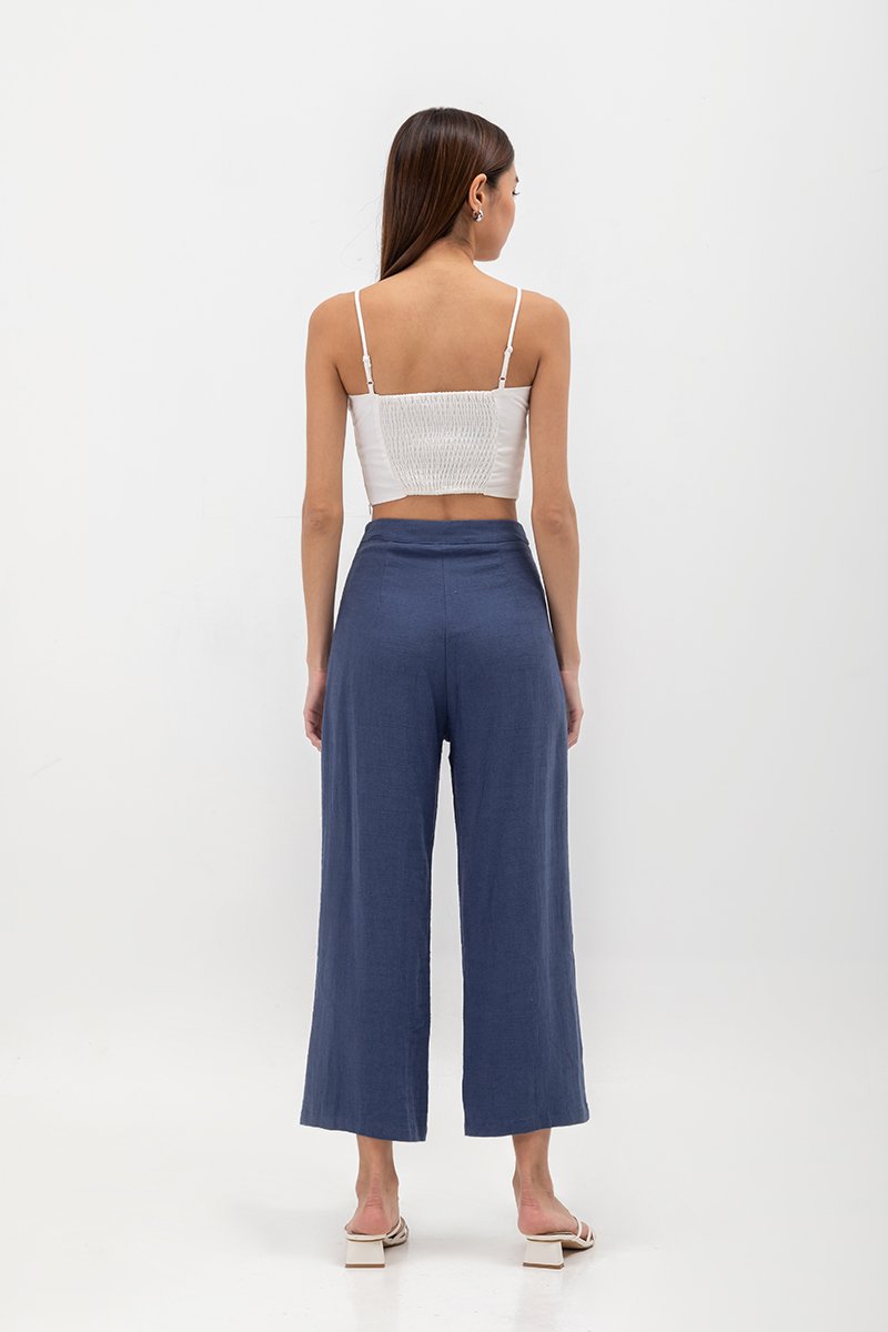 ROSALIA LINEN PATCH POCKET PANTS