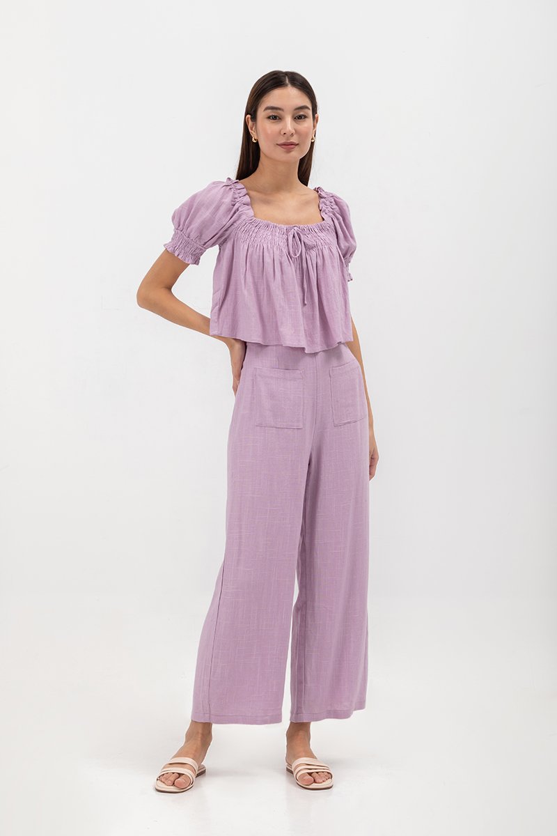 ROSALIA LINEN PATCH POCKET PANTS
