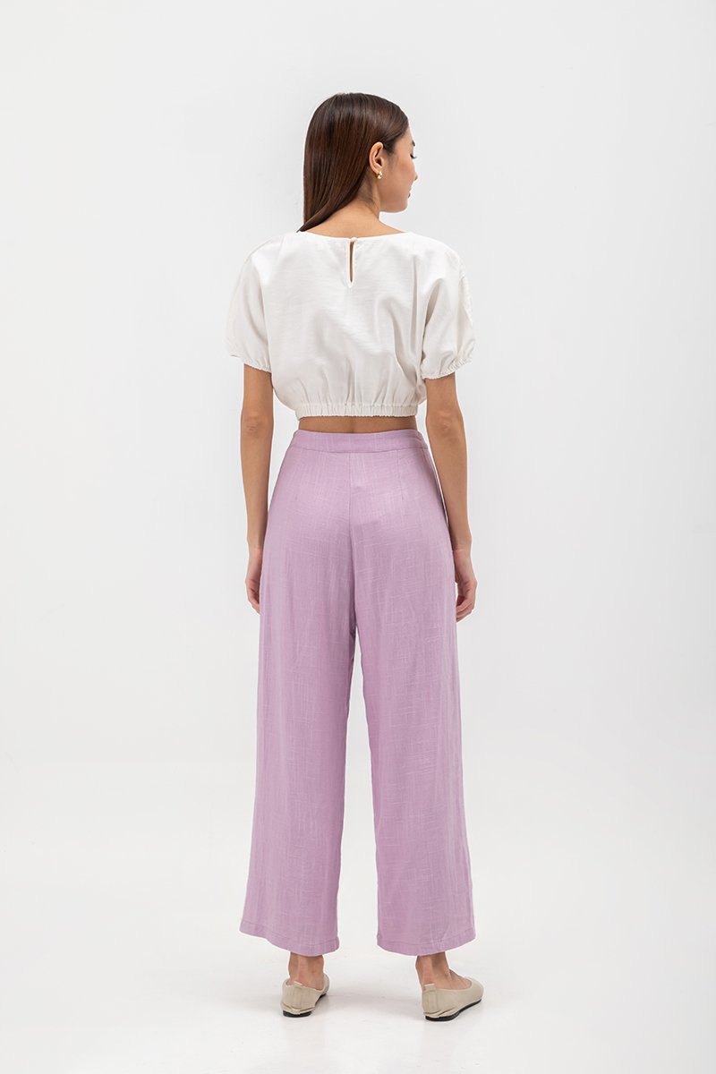 ROSALIA LINEN PATCH POCKET PANTS