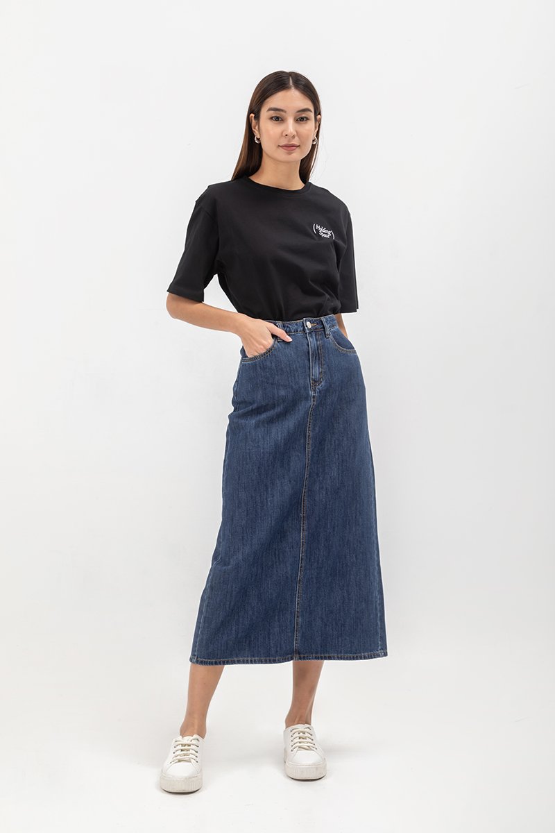 DEVIKA DENIM MIDI SKIRT