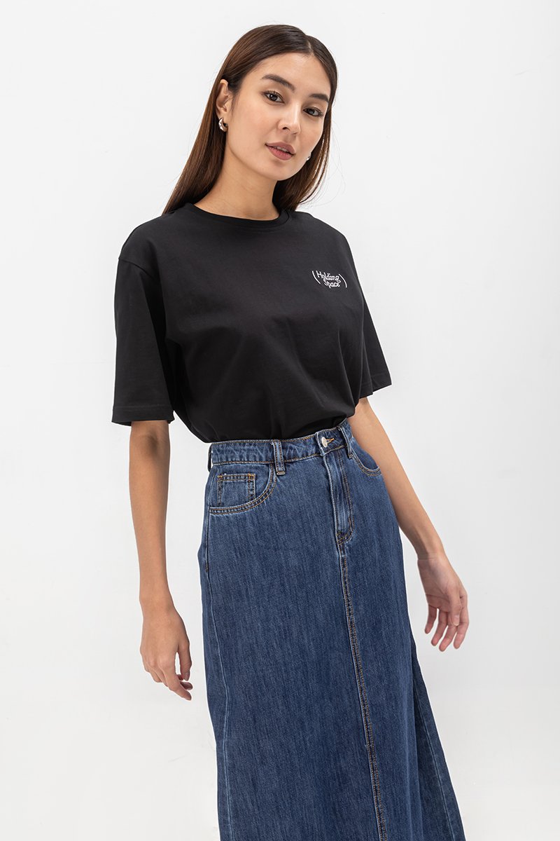 DEVIKA DENIM MIDI SKIRT