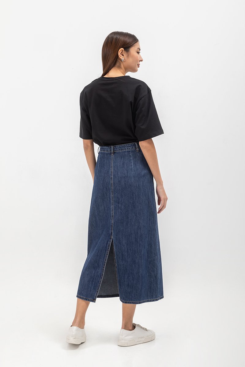 DEVIKA DENIM MIDI SKIRT