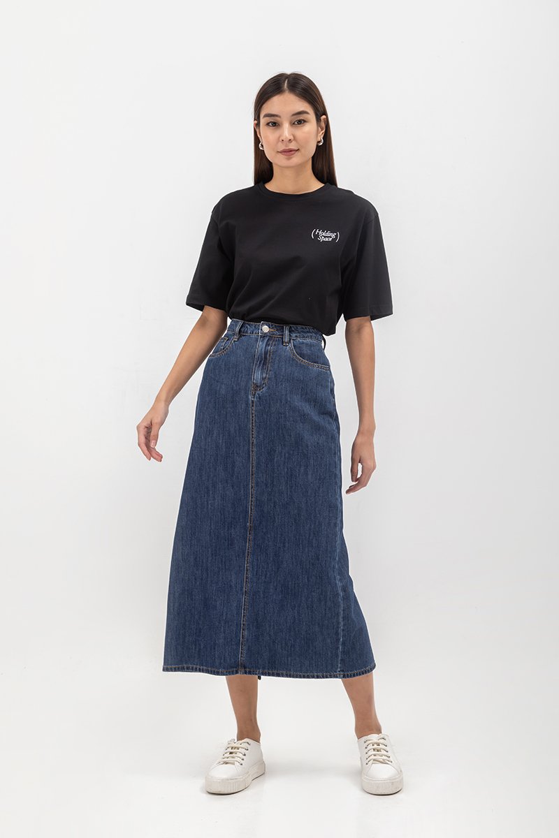 DEVIKA DENIM MIDI SKIRT