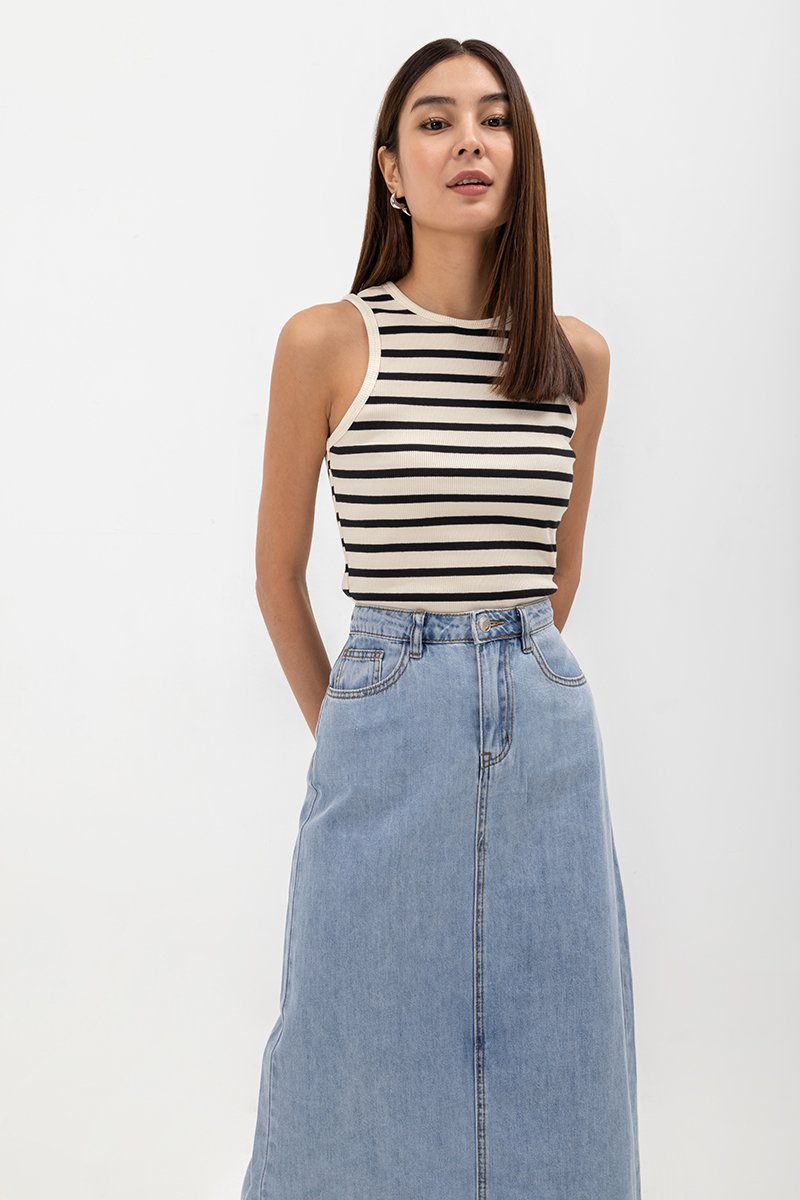 DEVIKA DENIM MIDI SKIRT