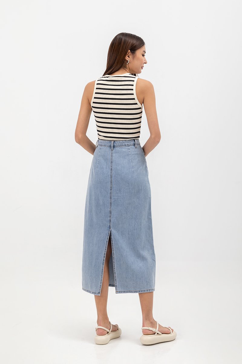 DEVIKA DENIM MIDI SKIRT