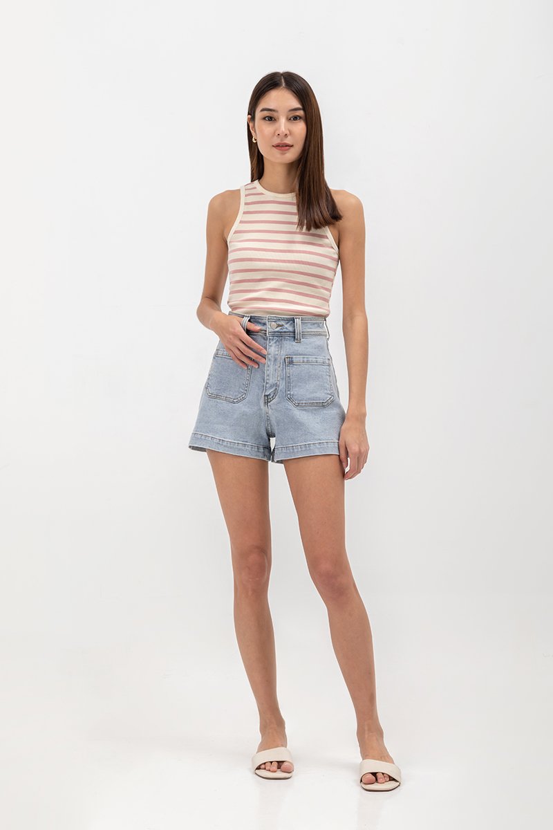 OLIVER PATCH POCKET DENIM SHORTS