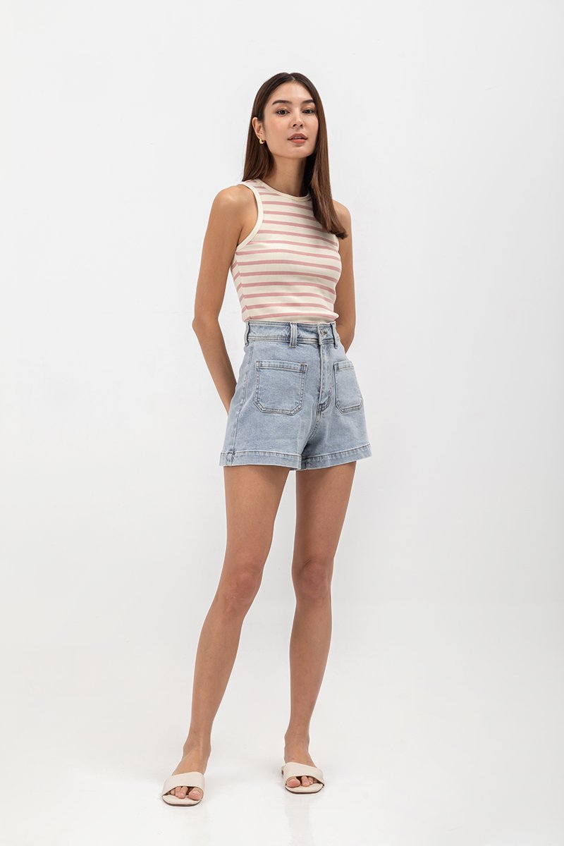OLIVER PATCH POCKET DENIM SHORTS