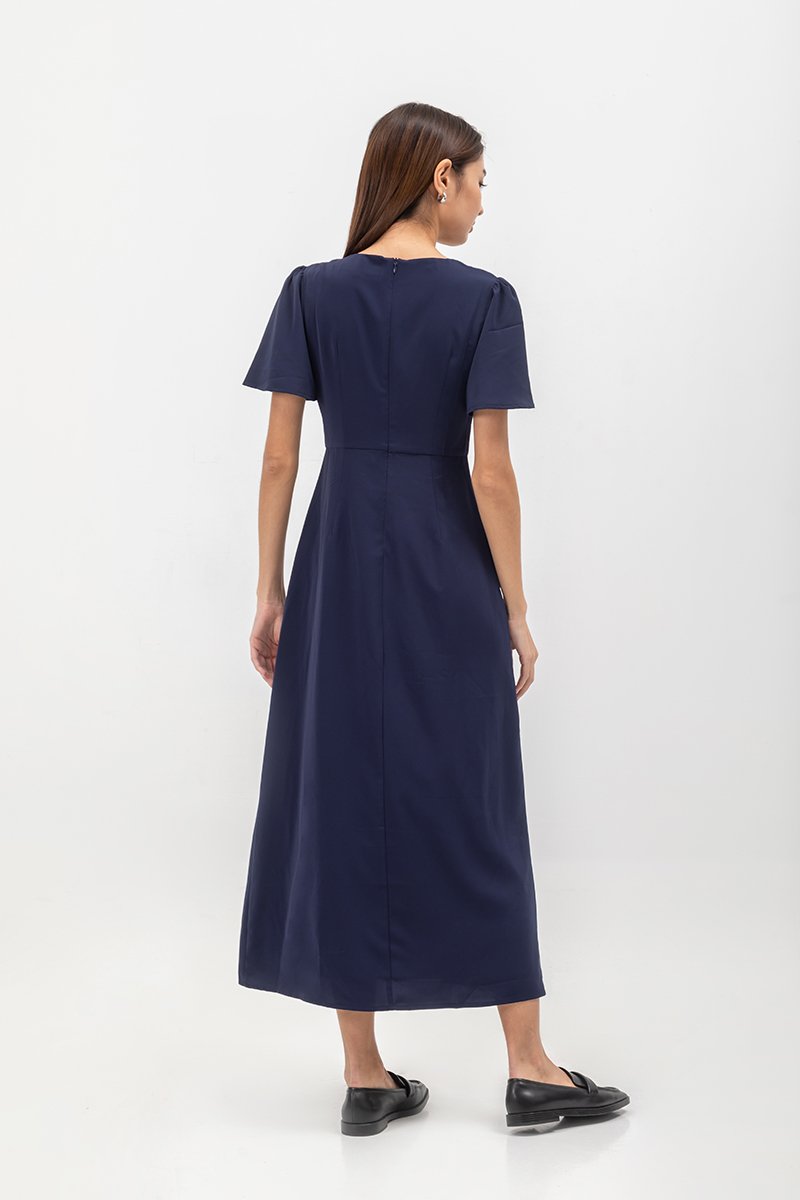 ISHA FLUTTER SLEEVE MAXI DRESS W SLIT