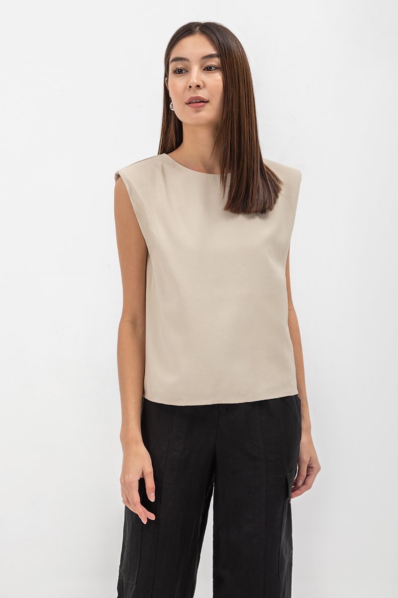 MARCIE SHOULDER PADDED TOP