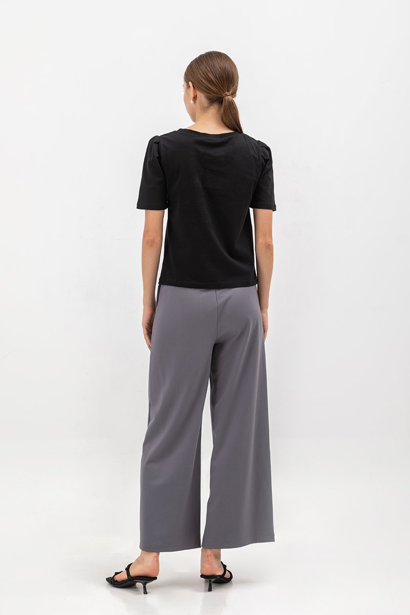 MELINA SLEEVE PLEAT JERSEY TOP