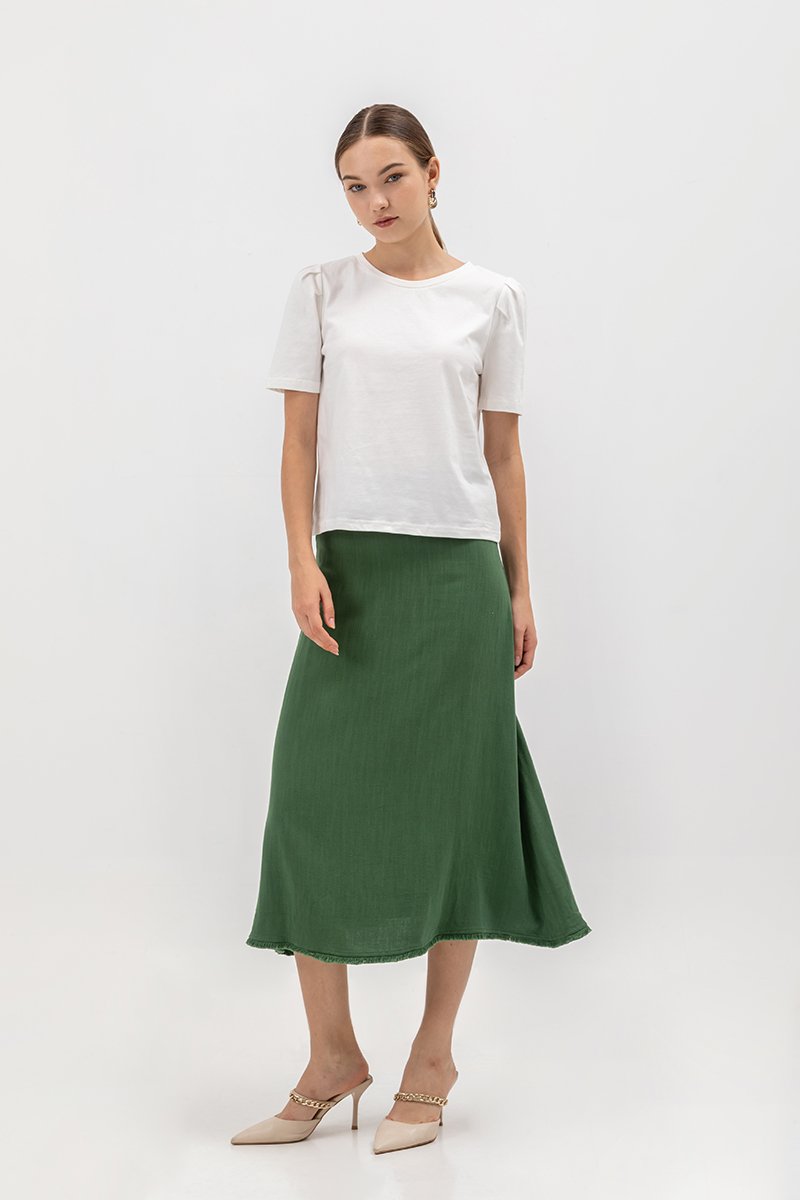 MELINA SLEEVE PLEAT JERSEY TOP