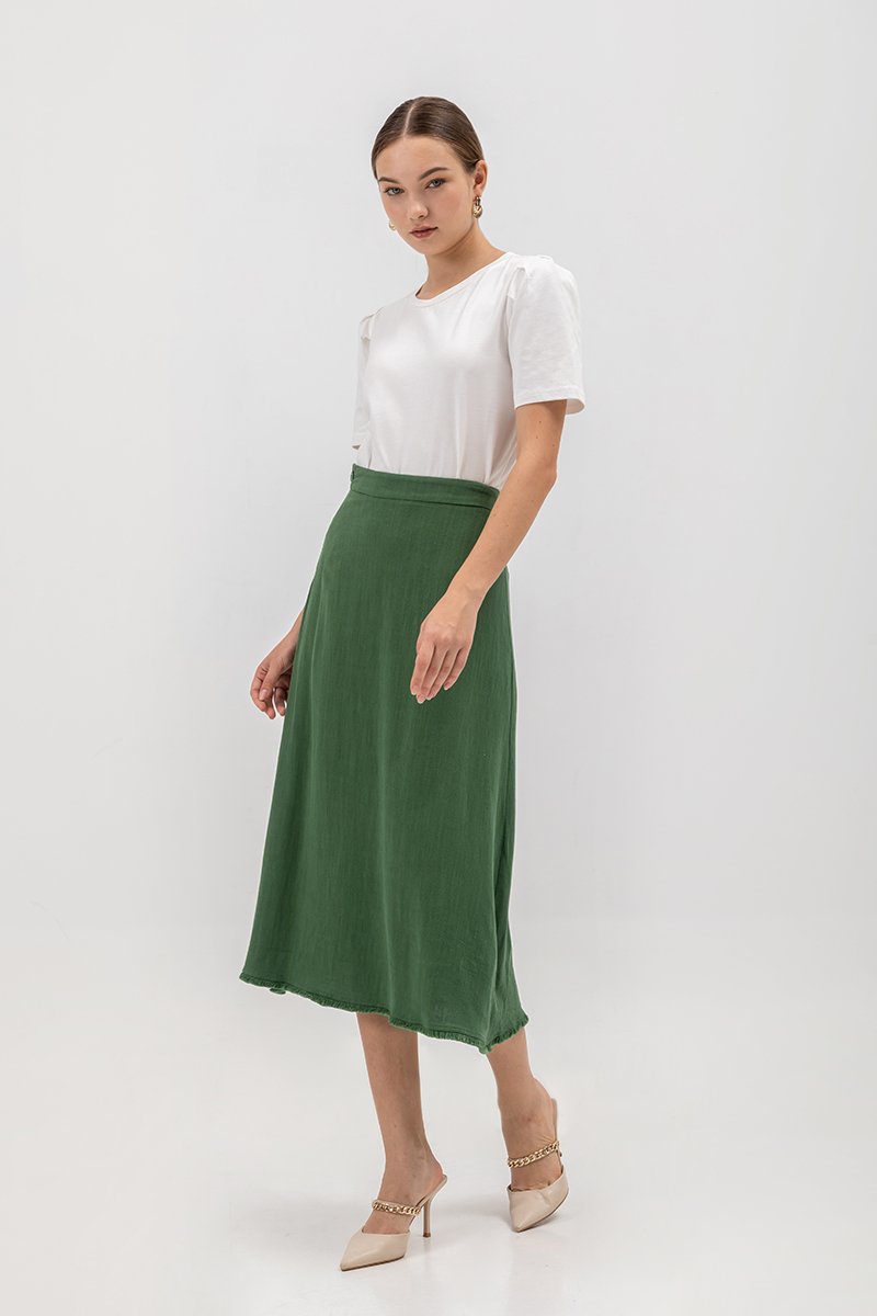 MELINA SLEEVE PLEAT JERSEY TOP