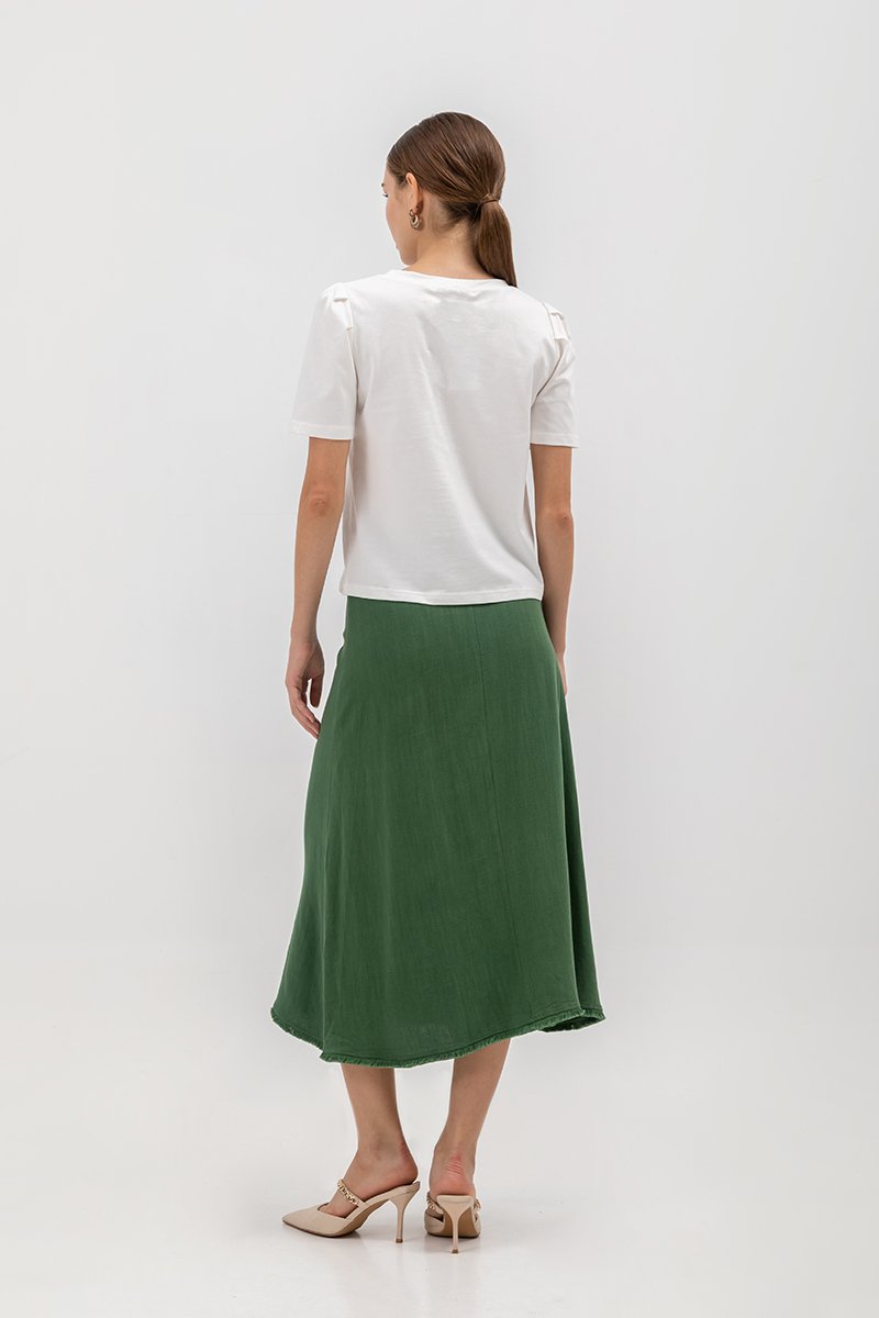 MELINA SLEEVE PLEAT JERSEY TOP