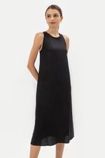 IDRA V BACK MIDI LINEN DRESS IDRA V BACK MIDI LINEN DRESS